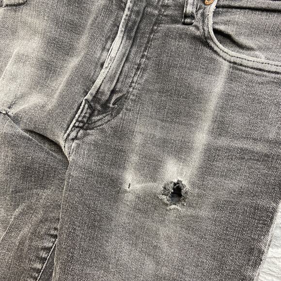 American Eagle Airflex Distressed Slim Straight Jeans Mens 30x34 Gray Denim - Picture 7 of 13
